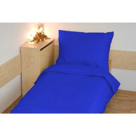 Biancheria da letto in cotone tinta unita 140x200 cm - Blu scuro, Brotex
