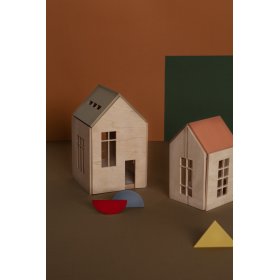Magnetica casa in legno Montessori - kaki