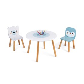 Janod Tavolo in legno e 2 sedie - Orso e Pinguino