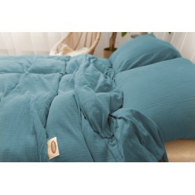 Biancheria da letto in mussola 140x200 cm + 70x90 cm blu scuro, Matex