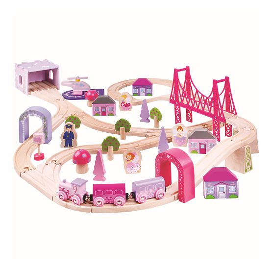 Bigjigs Rail Grande binario del treno delle principesse in legno