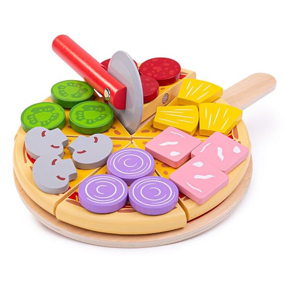 Bigjigs Toys Affettatrice per pizza in legno