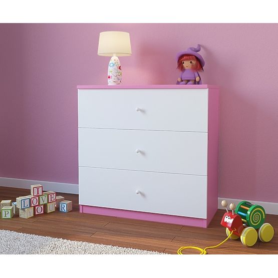 Comodino per bambini Ourbaby - rosa-bianco