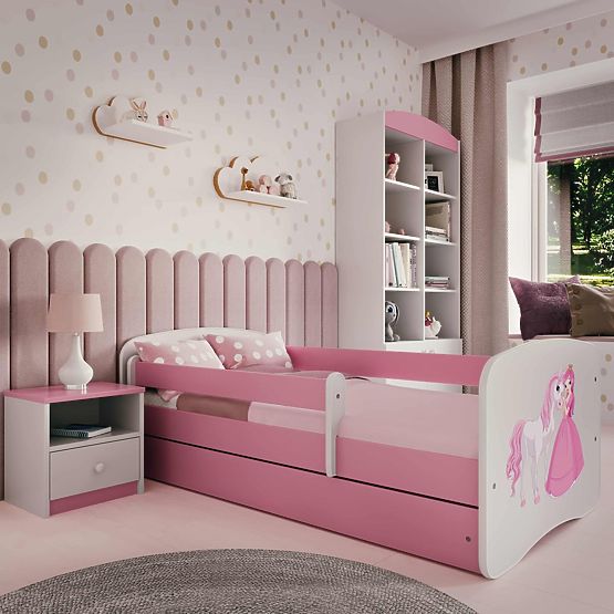 Letto per bambini con barriera Ourbaby - Principessa con cavallo