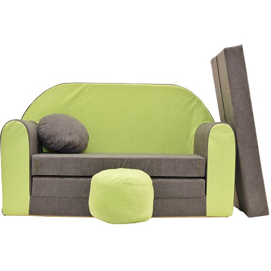 Divano per bambini Forest - verde-grigio