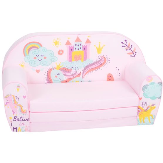 Divano per bambini Unicorno magico - rosa