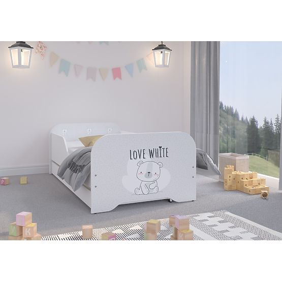 Letto per bambini MIKI 160 x 80 cm - Orsetto bianco