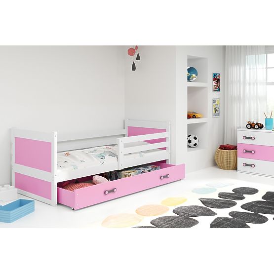 Letto per bambini Rocky - bianco e rosa