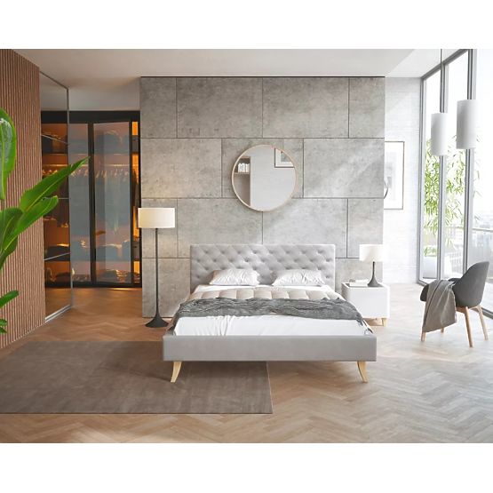 Letto imbottito Kalifornia 120 x 200 cm - grigio