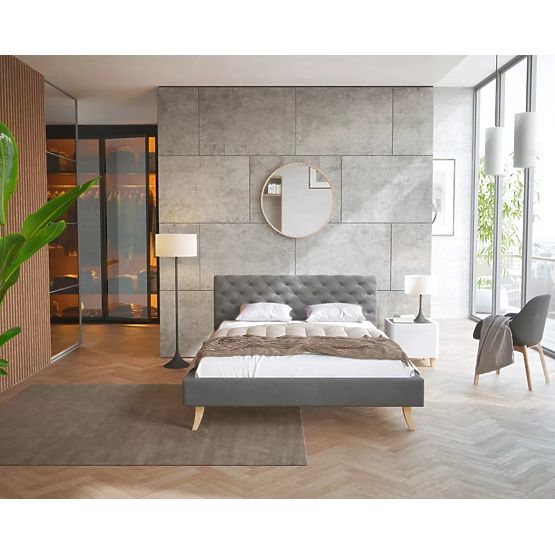 Letto imbottito Kalifornia 120 x 200 cm - grigio scuro