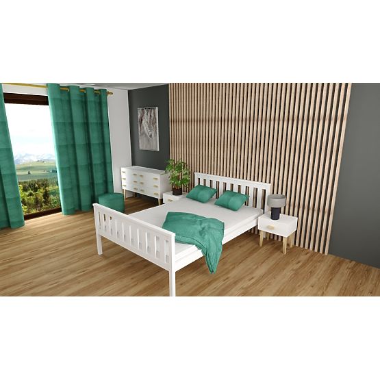 Letto in legno Aga 200 x 90 cm - bianco