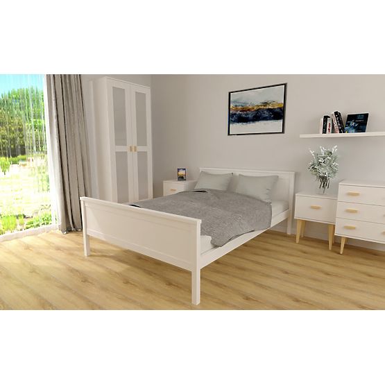 Letto in legno Ikar 200 x 120 cm - bianco