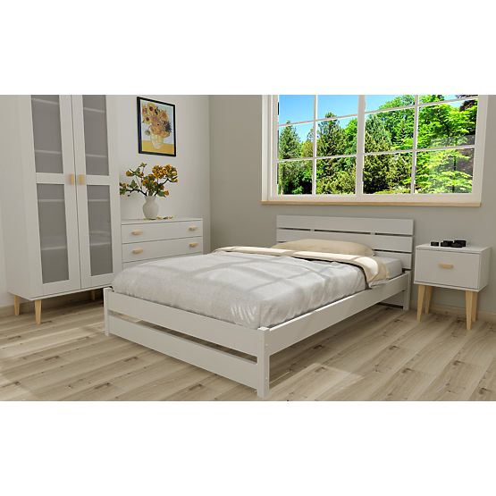 Letto in legno Max 200 x 120 cm - bianco