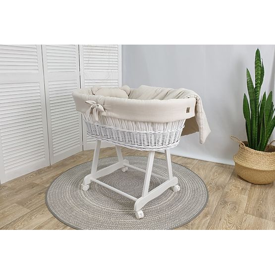 Culla in vimini con accessori per neonato - beige