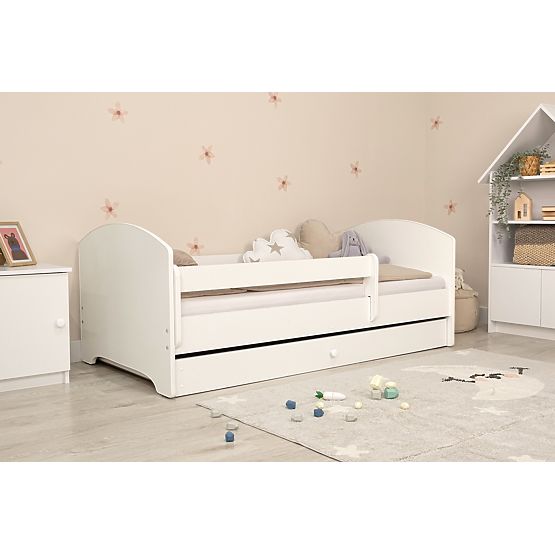 Lettino per bambini Ourbaby con barriera - bianco