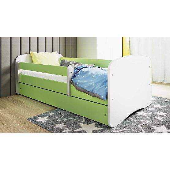 Letto per bambini con barriera Ourbaby - verde-bianco