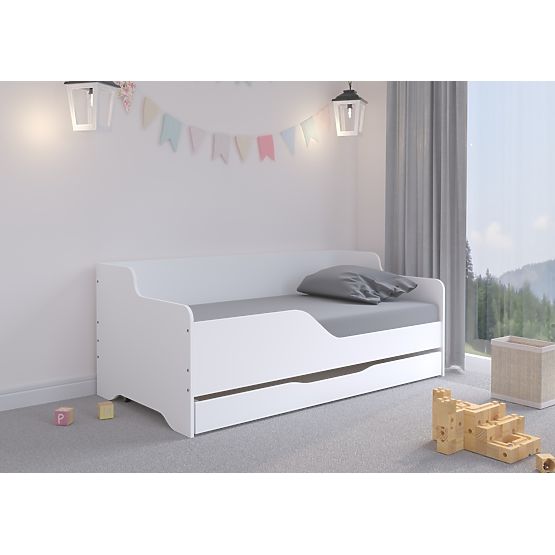 Letto per bambini con schienale LILU 160 x 80 cm - Bianco