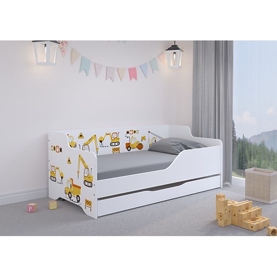 Letto per bambini con schienale LILU 160 x 80 cm - Cantiere