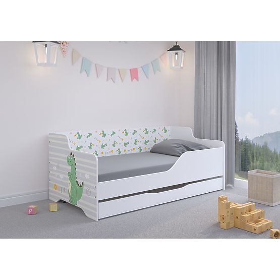 Letto per bambini con schienale LILU 160 x 80 cm - Dino