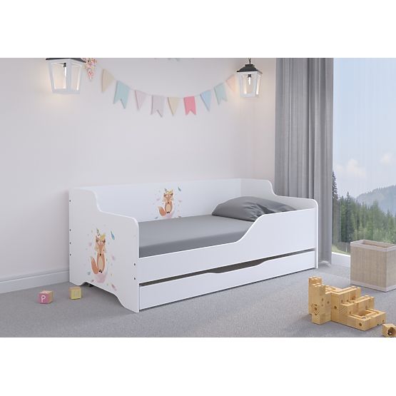 Letto per bambini con schienale LILU 160 x 80 cm - Volpe