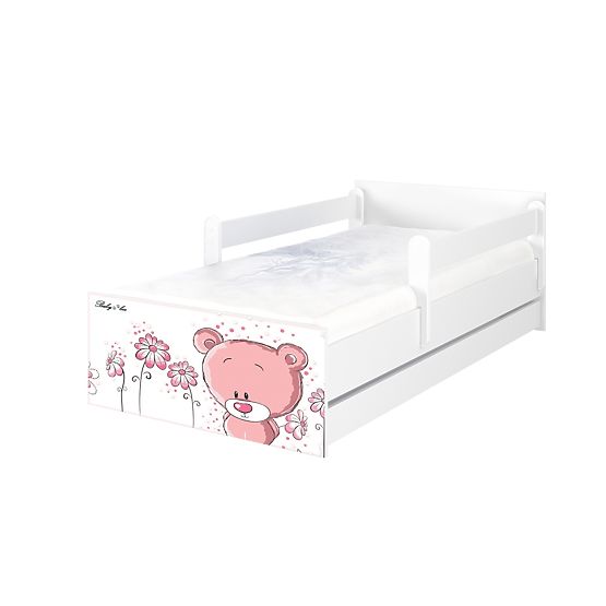 Letto per bambini MAX Orsetto rosa 160x80 cm - bianco