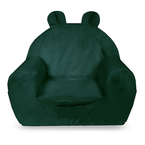 Poltroncina per bambini con orecchie - verde scuro