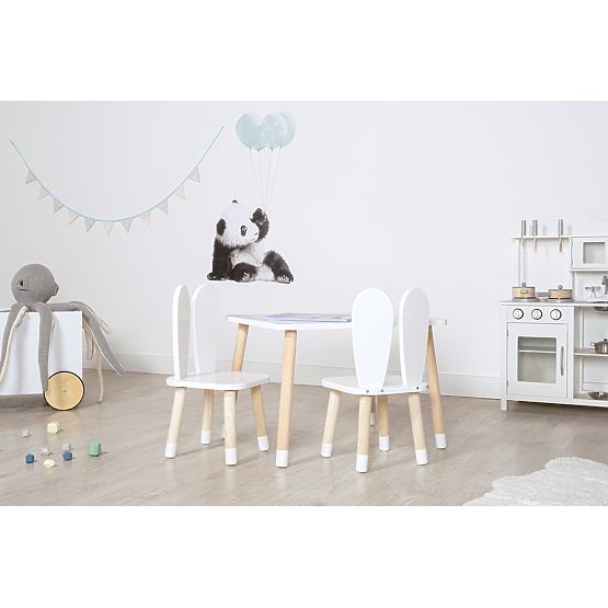 Tavolo per bambini con sedie - Orecchie - bianco