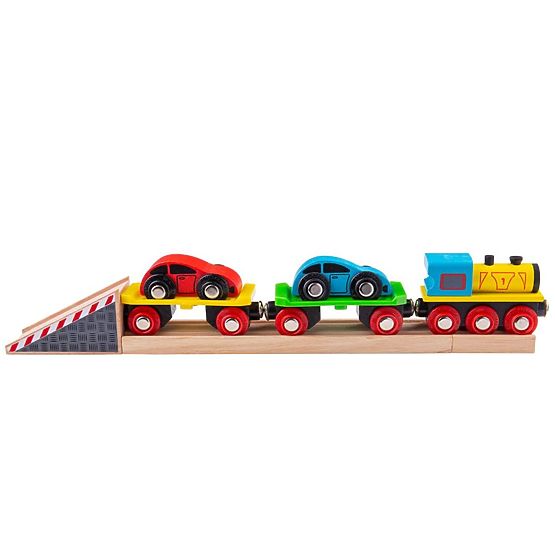 Treno merci Bigjigs Rail con vagoni e binari