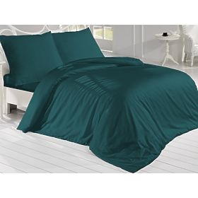 Biancheria da letto in raso monocolore 140x200 cm - Colore Kerosene, Brotex