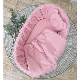 Completo biancheria da letto in vimini - rosa