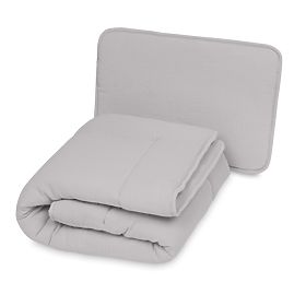 Coperta e cuscino in mussola con imbottitura 100x135 + 40x60 - grigio chiaro