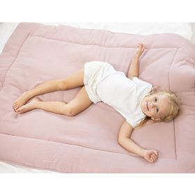 Coperta e cuscino in mussola con imbottitura 100x135 + 40x60 - rosa, Matex