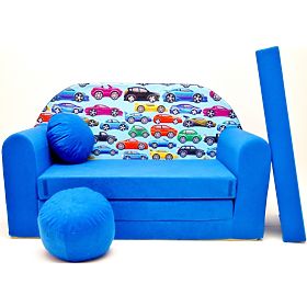 Divano per Bambini Macchinine Blu, Welox