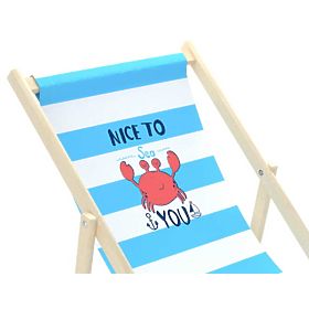 Sedia da spiaggia per bambini Krab - blu-bianco, Chill Outdoor