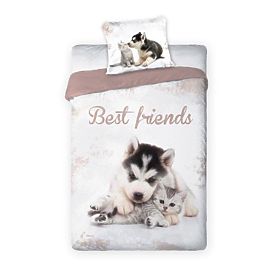 Biancheria da letto per bambini 140x200 cm + 70x90 cm Best friends