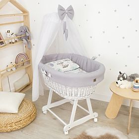 Letto in vimini bianco con attrezzatura per un bambino - Riccio, Ourbaby®