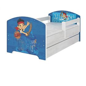 Letto per bambini con barriera di sicurezza - Jake e i pirati dell'isola che non c'è - decorazione p, BabyBoo, Jake and the Never Land Pirates