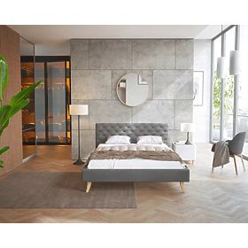 Letto imbottito Kalifornia 120 x 200 cm - grigio scuro