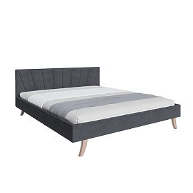 Letto imbottito HEAVEN 120 x 200 cm - Grigio, FDM