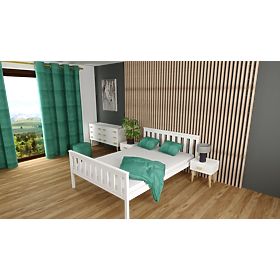 Letto in legno Aga 200 x 90 cm - bianco, Ourfamily