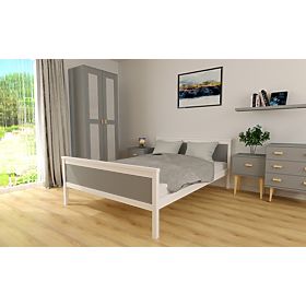 Letto in legno Ikar 200 x 90 cm - grigio-bianco