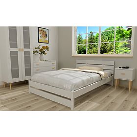 Letto in legno Max 200 x 90 cm - bianco, Ourfamily