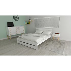 Letto in legno Max 200 x 90 cm - bianco, Ourfamily