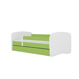 Letto per bambini con barriera Ourbaby - verde-bianco, All Meble