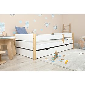 Letto per bambini in legno Scandie con barriera - bianco, Ourbaby®