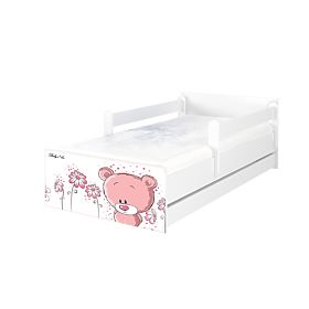 Letto per bambini MAX Orsetto rosa 160x80 cm - bianco, BabyBoo