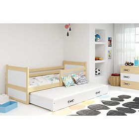 Letto Rocky per bambini con letto aggiuntivo - bianco naturale