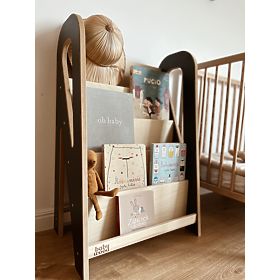 Libreria per bambini SLIM S - nera, baby wood