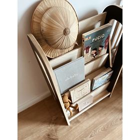 Libreria per bambini SLIM S - nera, baby wood