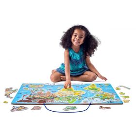 Mappa del mondo magnetica educativa 2 in 1, Woodyland Woody